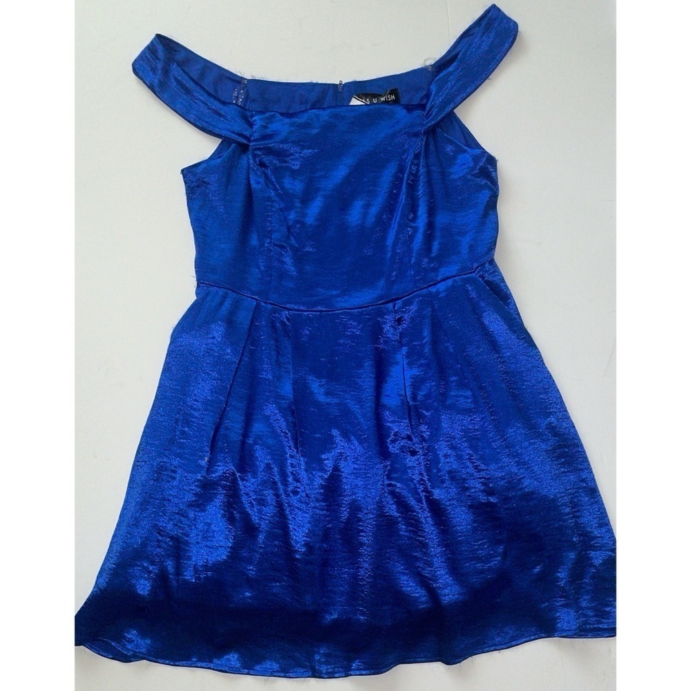 💕As U Wish Elegant off shoulder Blue Dress